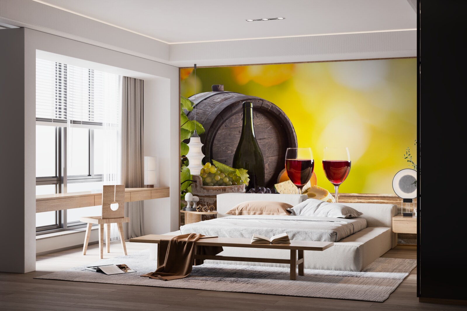 Papier peint tonneau de vin