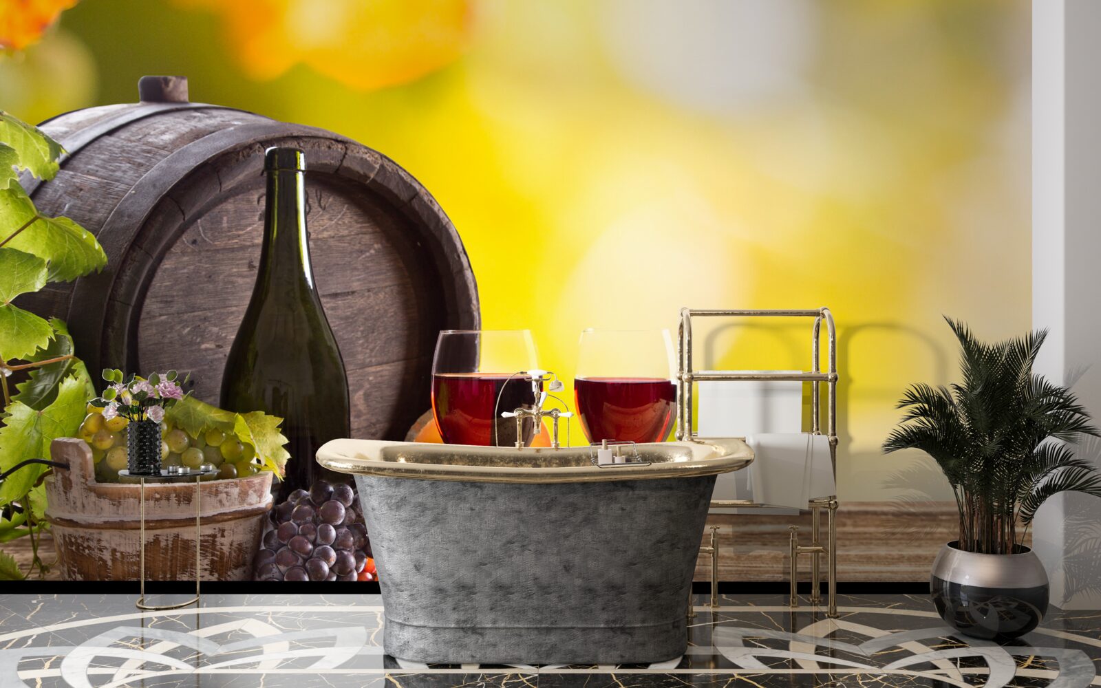 Papier peint tonneau de vin