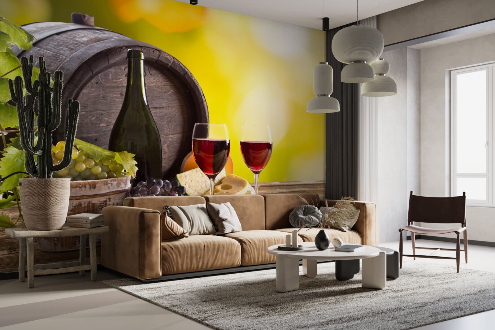 Papier peint tonneau de vin