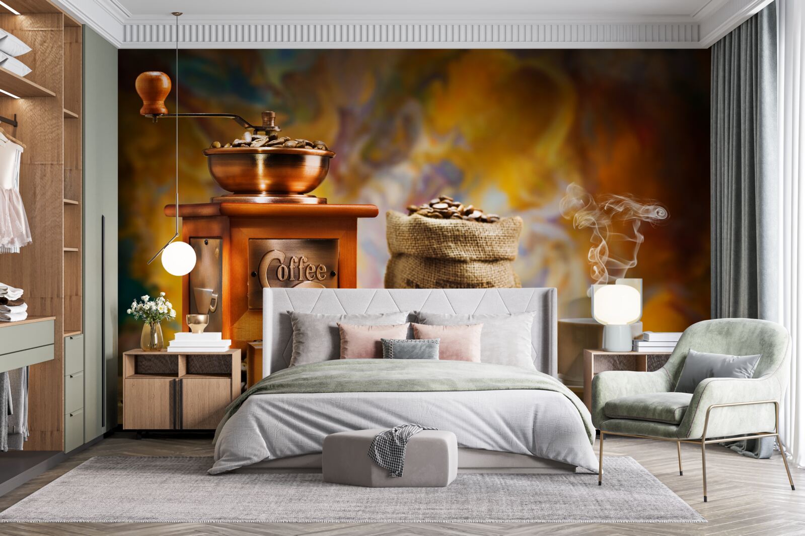 Papier peint procédé de préparation de boissons au café