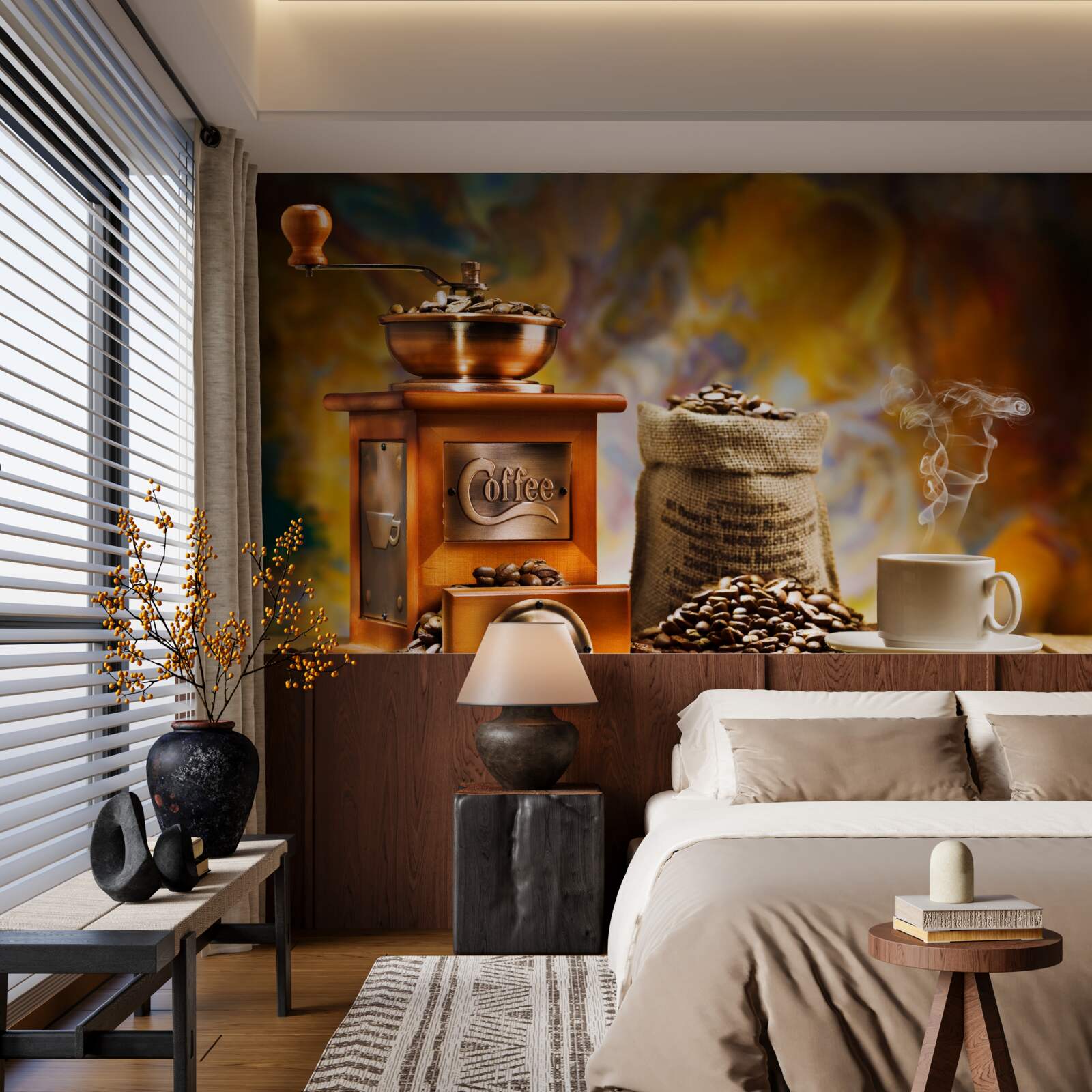 Papier peint procédé de préparation de boissons au café