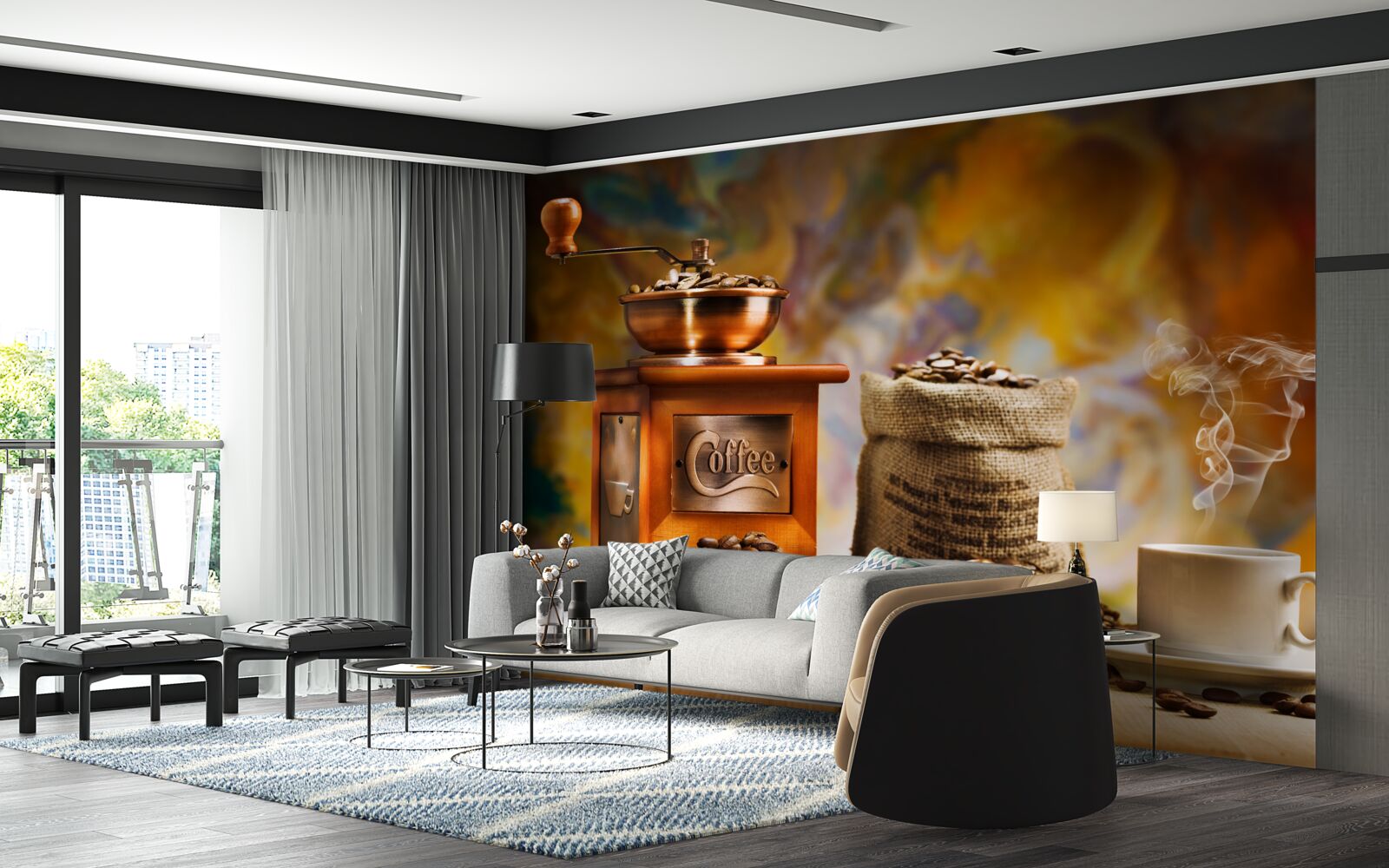 Papier peint procédé de préparation de boissons au café