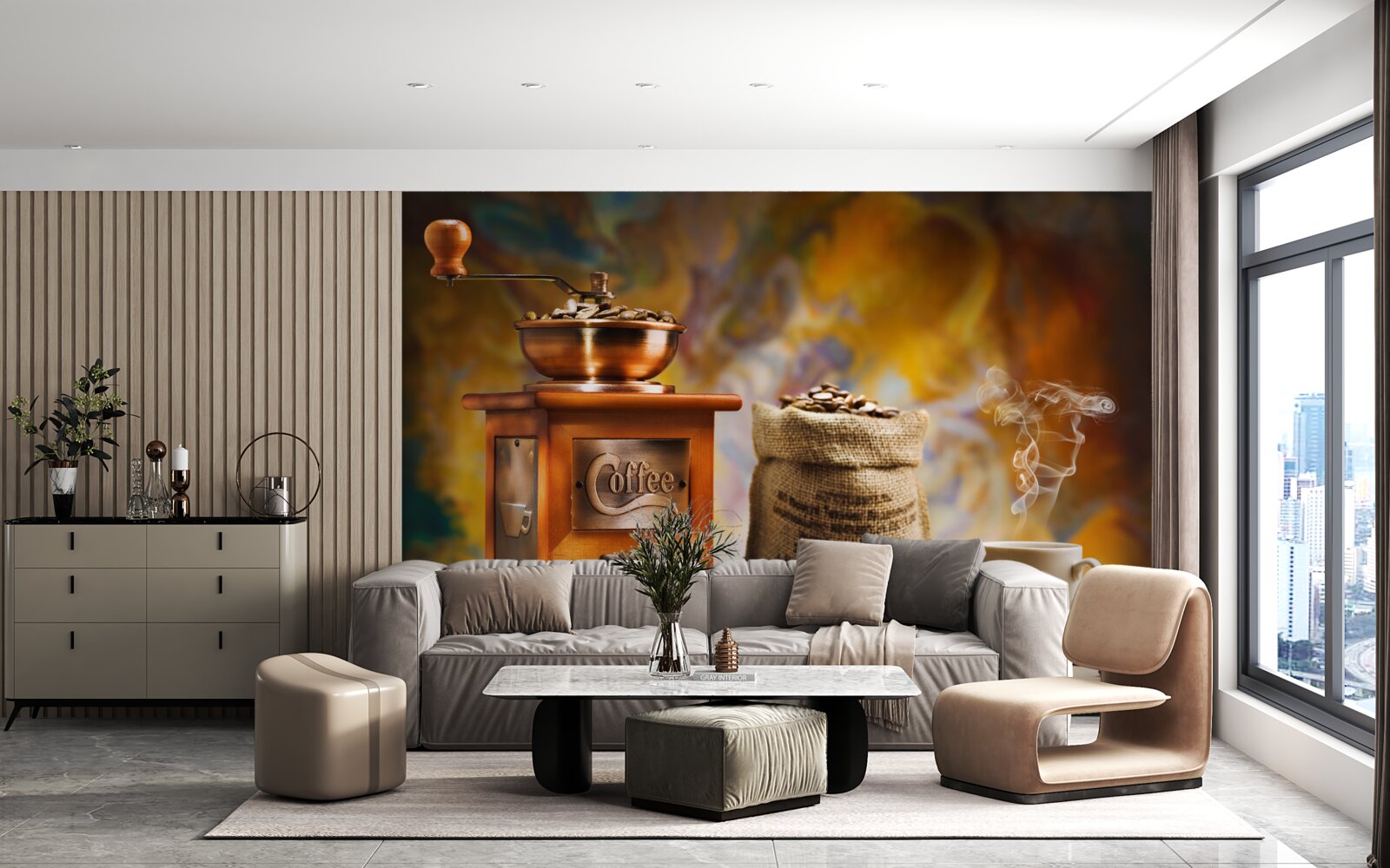 Papier peint procédé de préparation de boissons au café