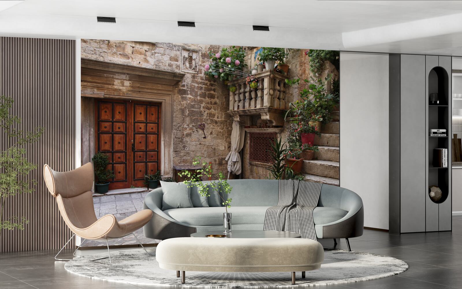 Papier peint les marches de l'escalier historique dans la cour