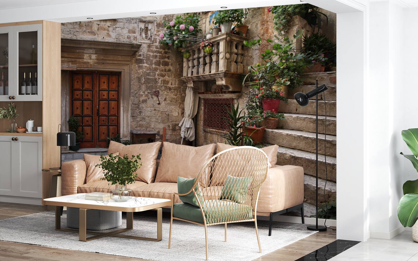 Papier peint les marches de l'escalier historique dans la cour