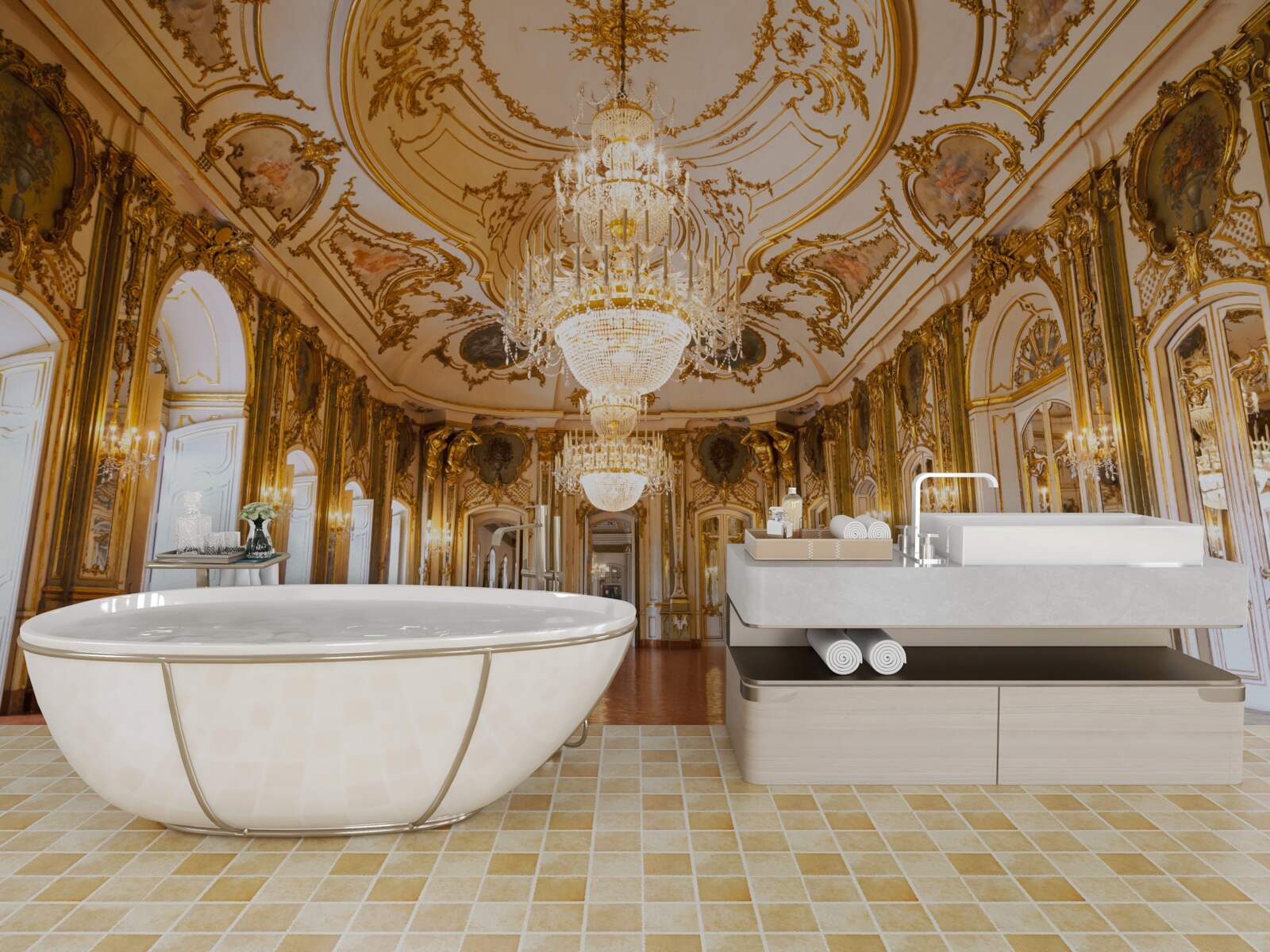 Papier peint projet de palais de queluz