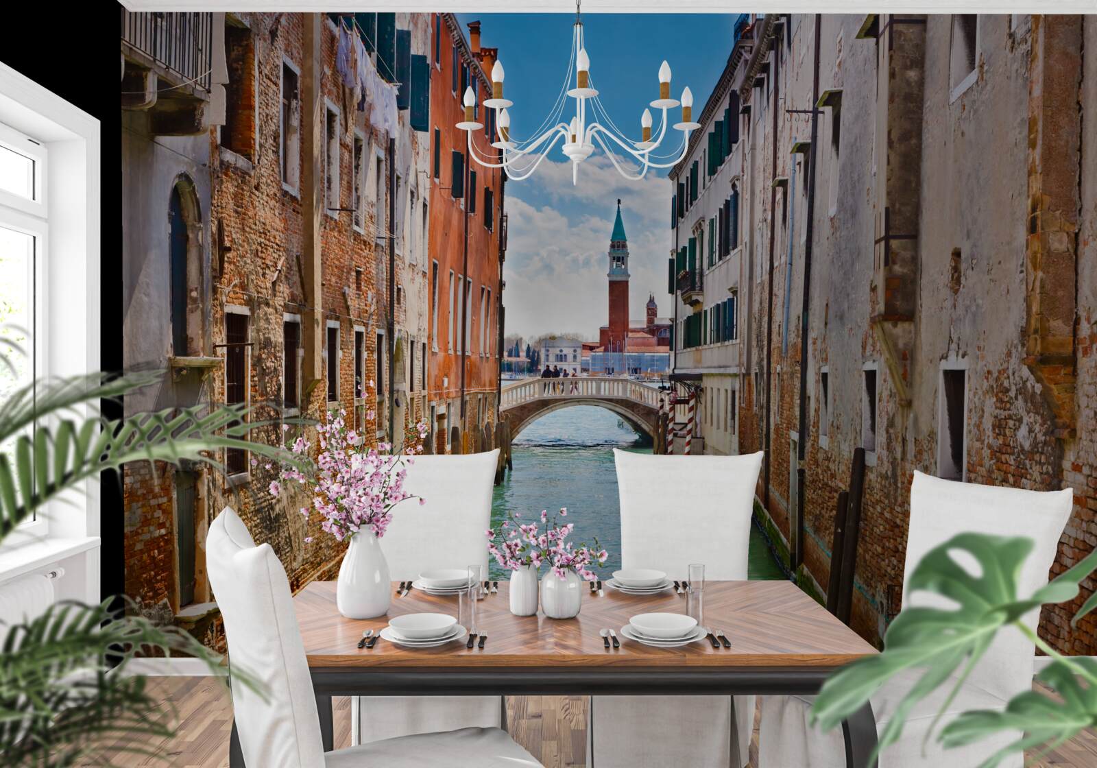 Papier peint vue du château vénitien depuis le canal