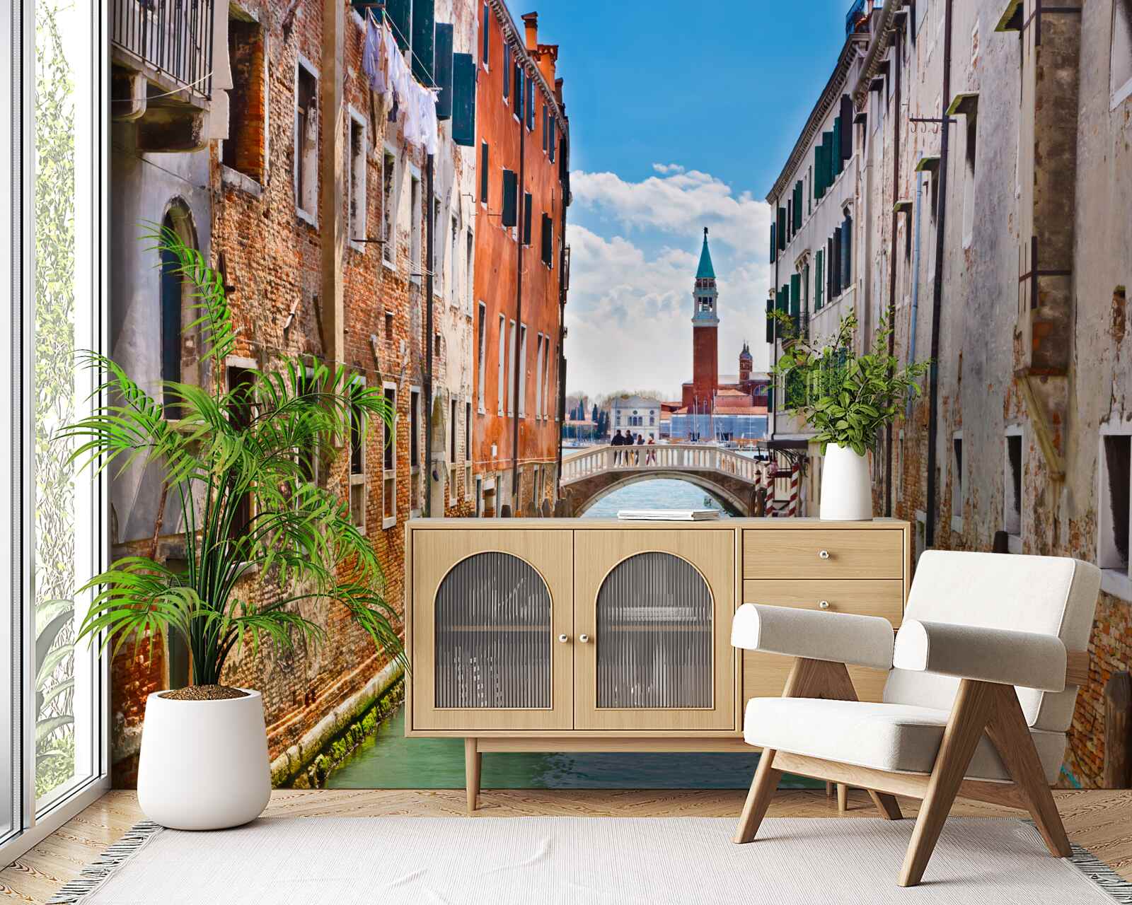 Papier peint vue du château vénitien depuis le canal