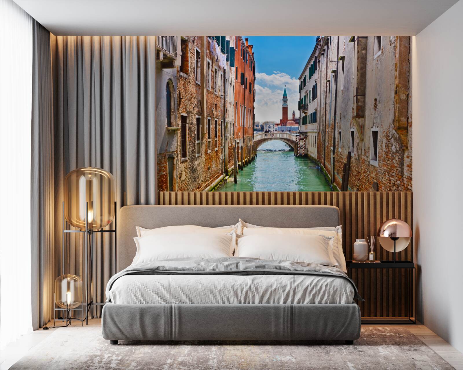Papier peint vue du château vénitien depuis le canal