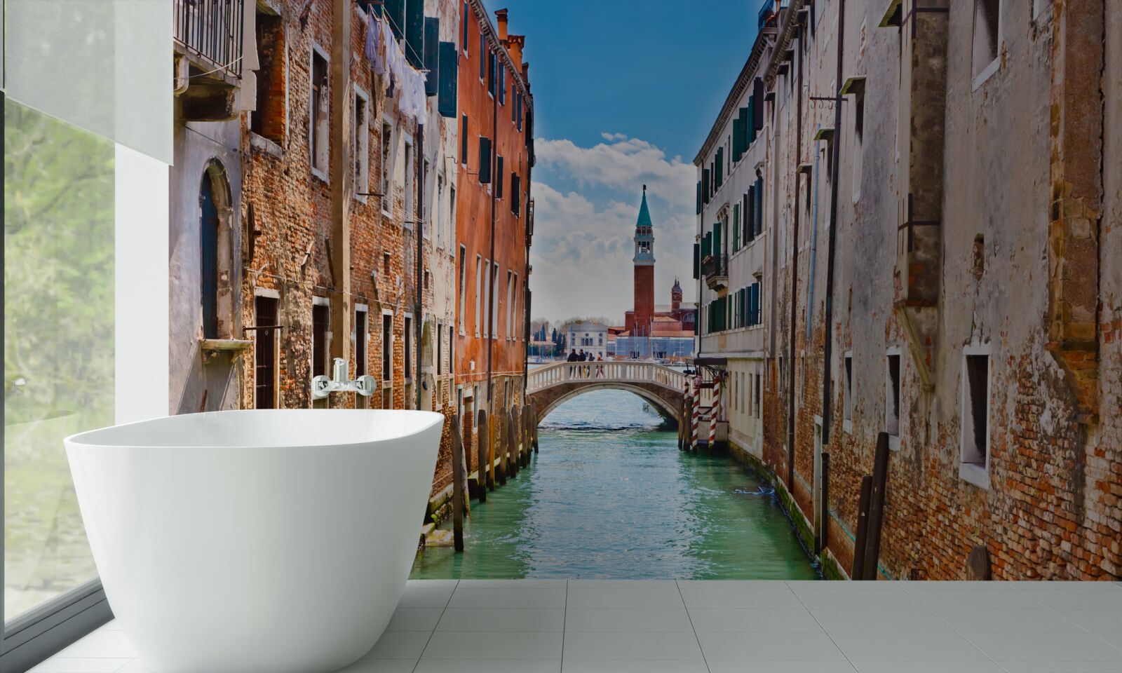 Papier peint vue du château vénitien depuis le canal