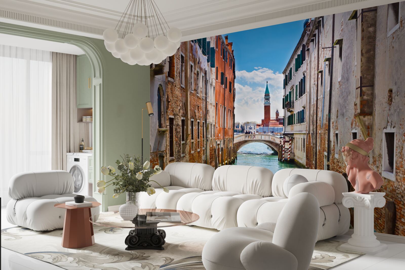 Papier peint vue du château vénitien depuis le canal