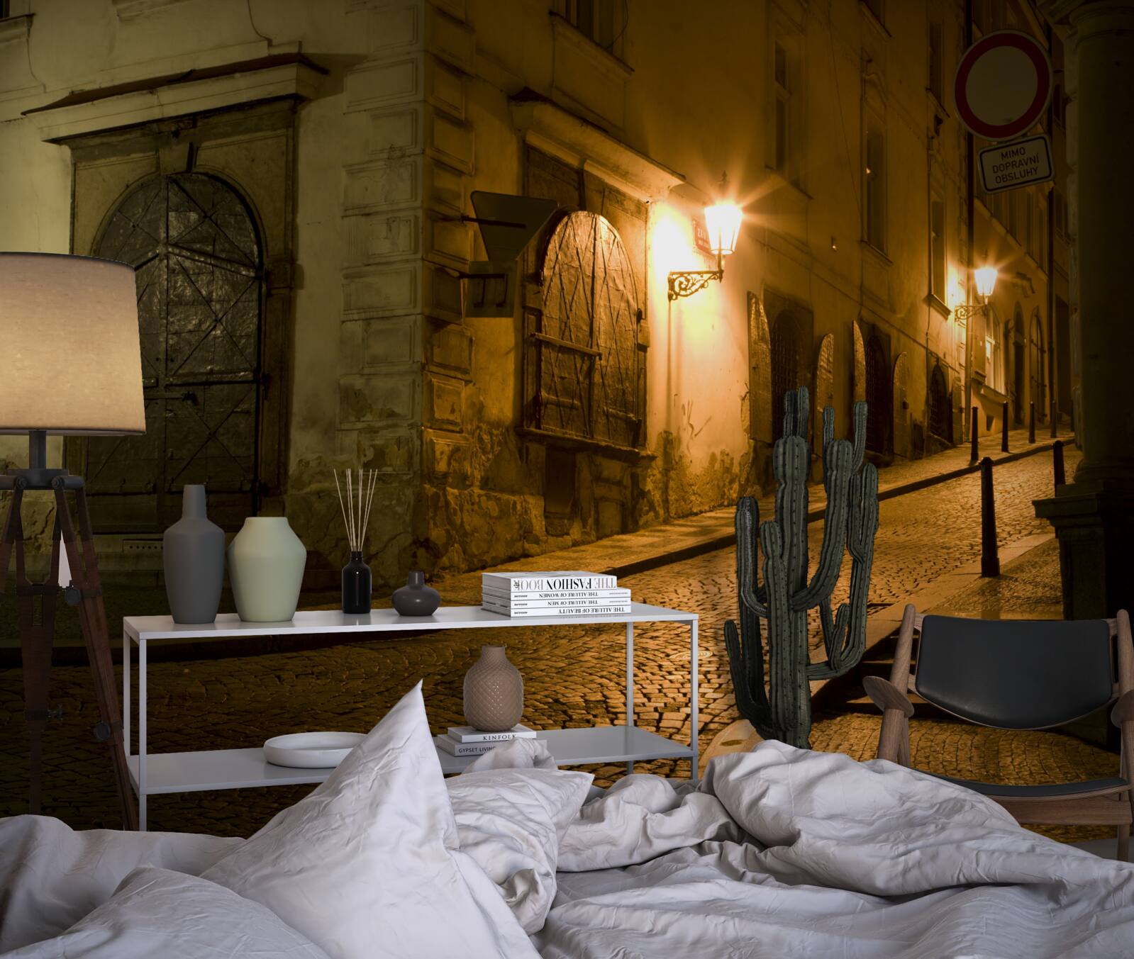 Papier peint le vieux praga sous le couvert de l'obscurité