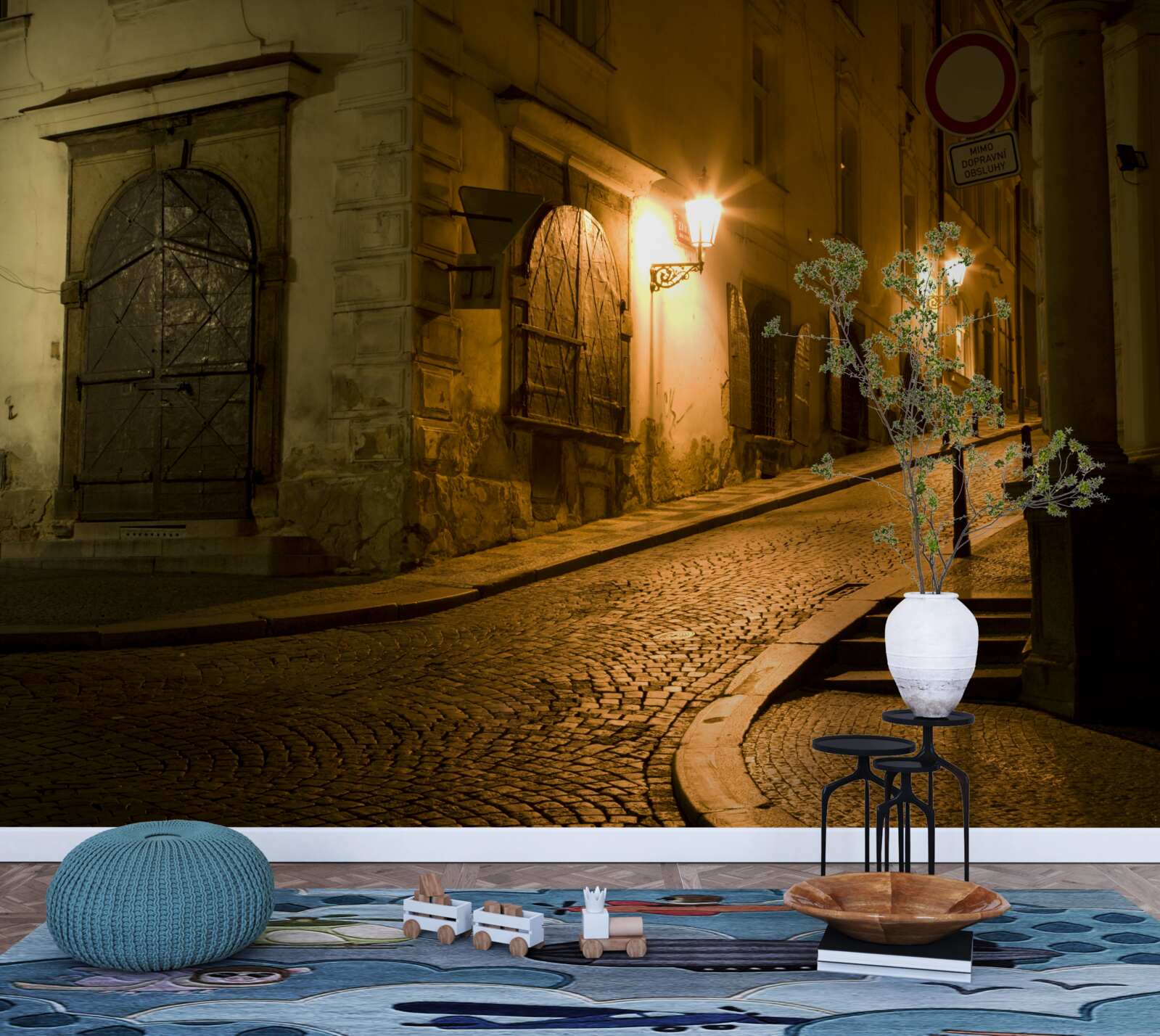 Papier peint le vieux praga sous le couvert de l'obscurité