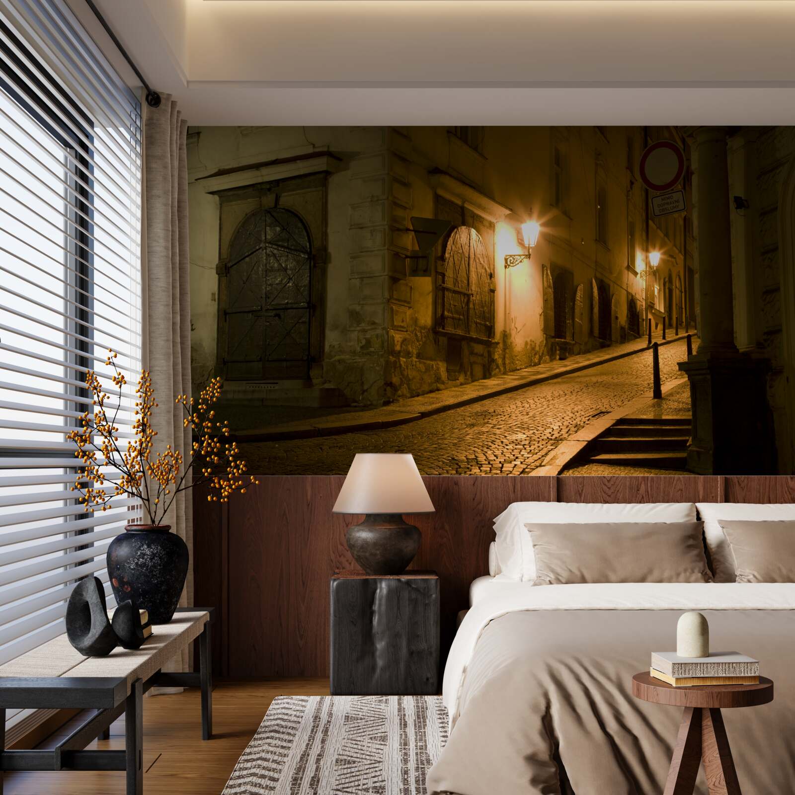 Papier peint le vieux praga sous le couvert de l'obscurité