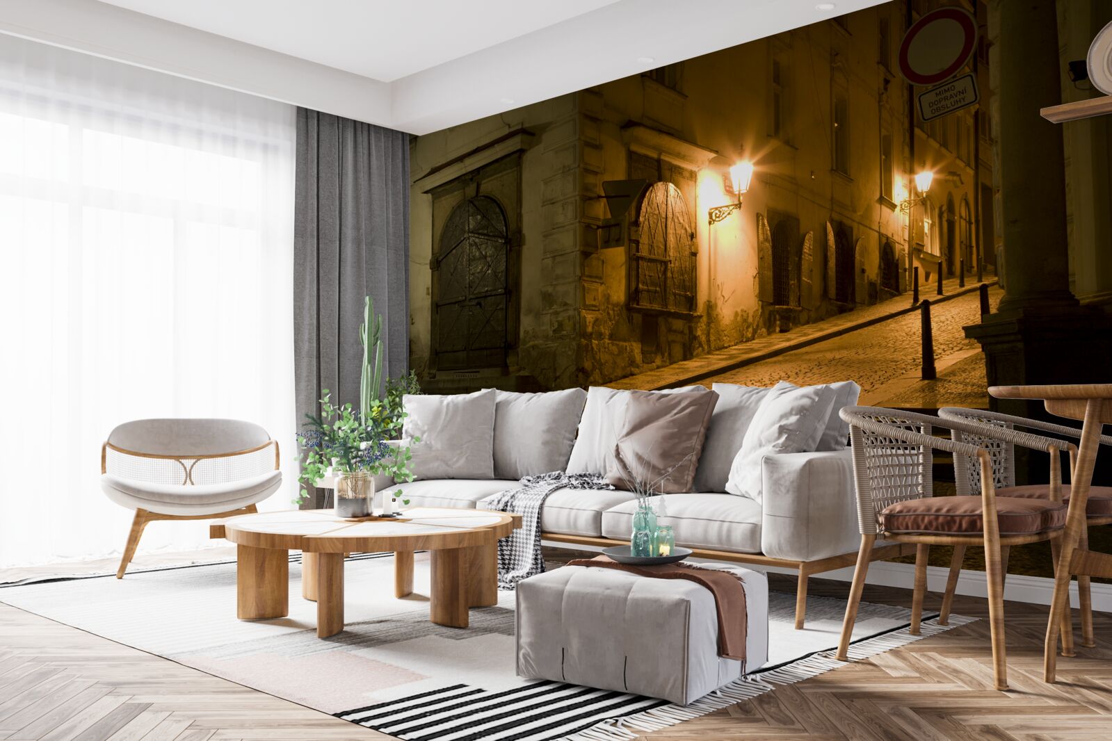 Papier peint le vieux praga sous le couvert de l'obscurité