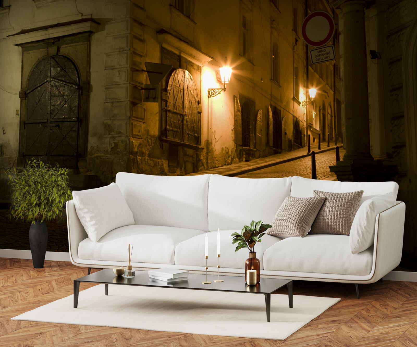 Papier peint le vieux praga sous le couvert de l'obscurité