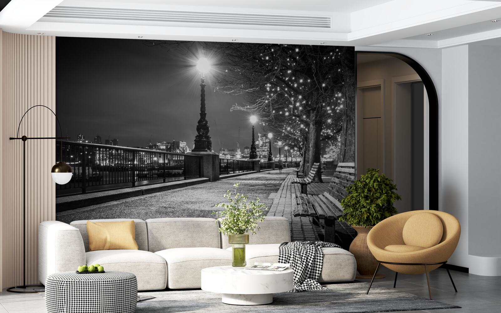 Papier peint le talus en noir et blanc est vide