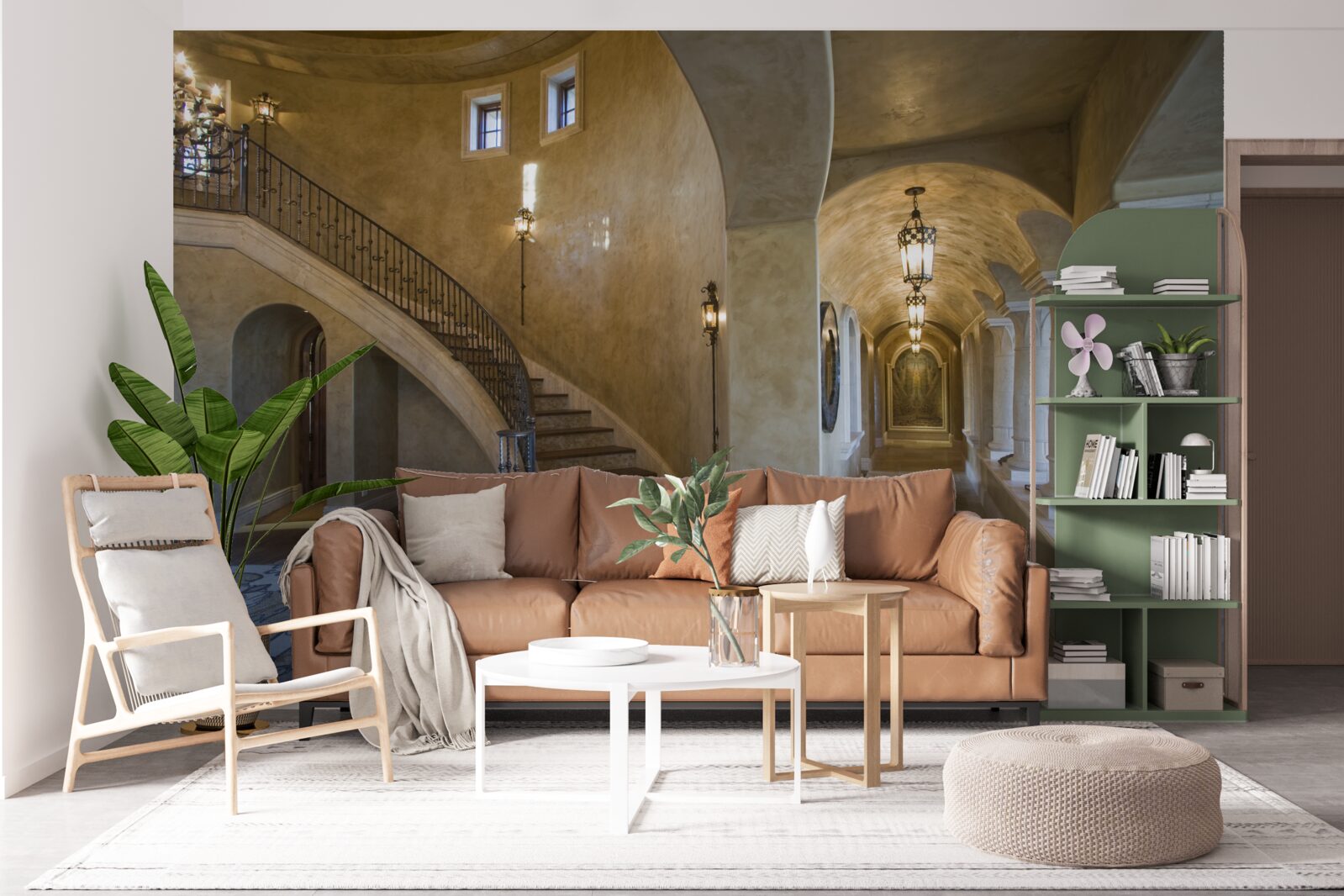 Papier peint l'utilisation du marbre dans l'architecture résidentielle