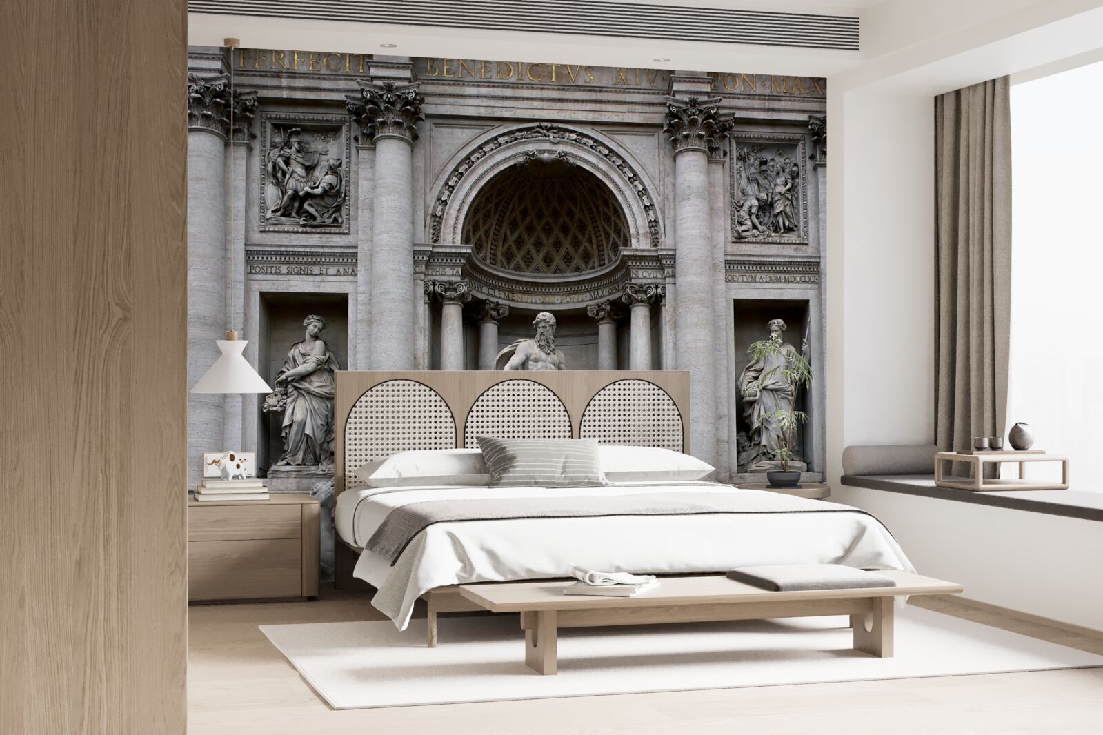 Papier peint statues de la fontaine de treves