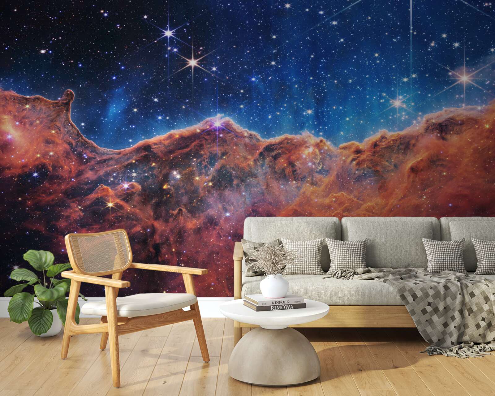 Papier peint nuages cosmiques étoilés