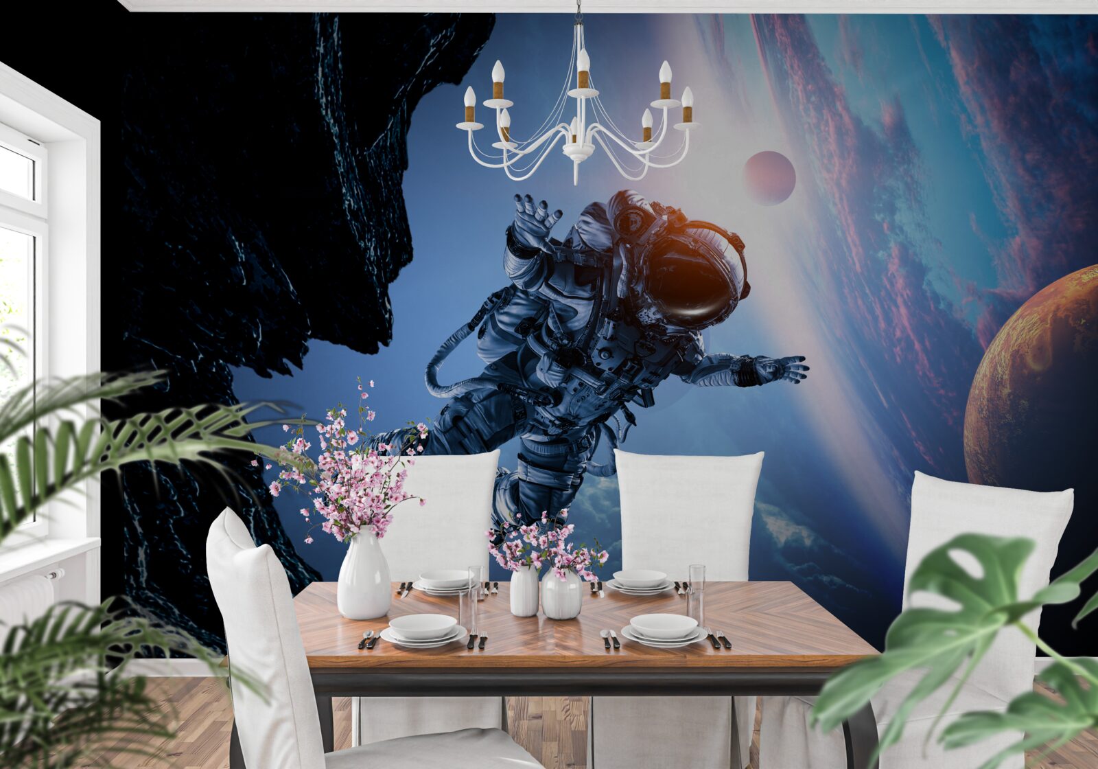 Papier peint astronaute dans l'univers