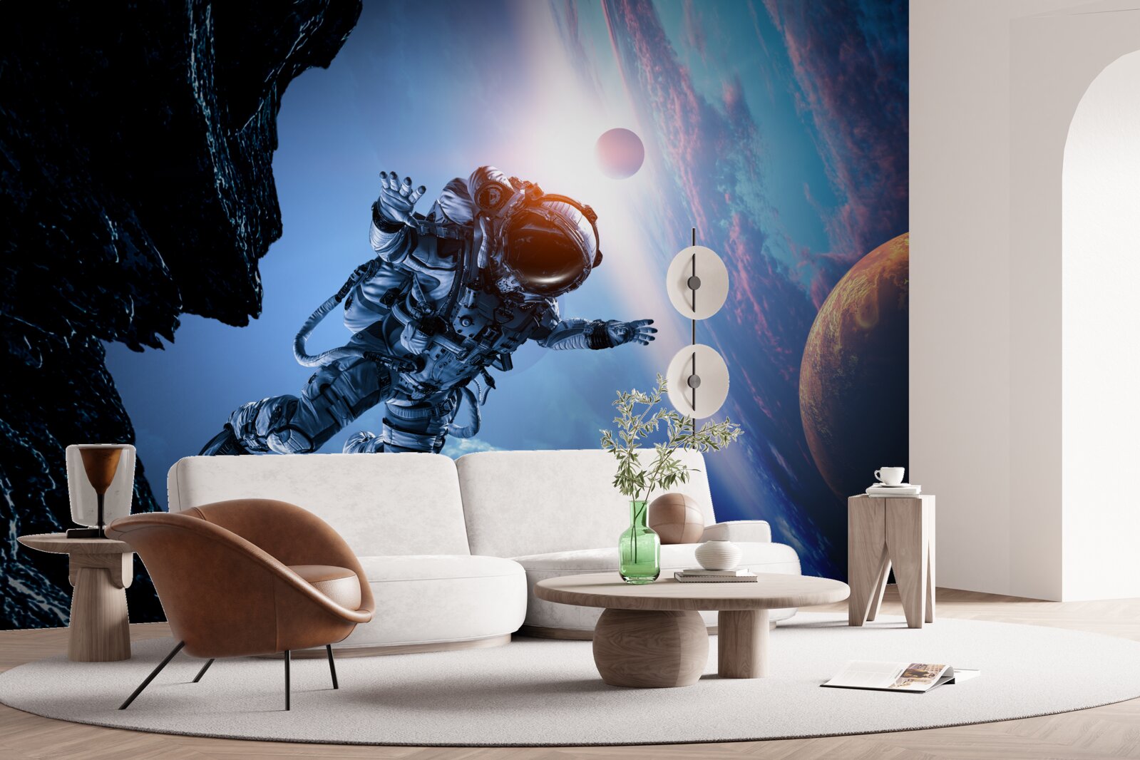 Papier peint astronaute dans l'univers