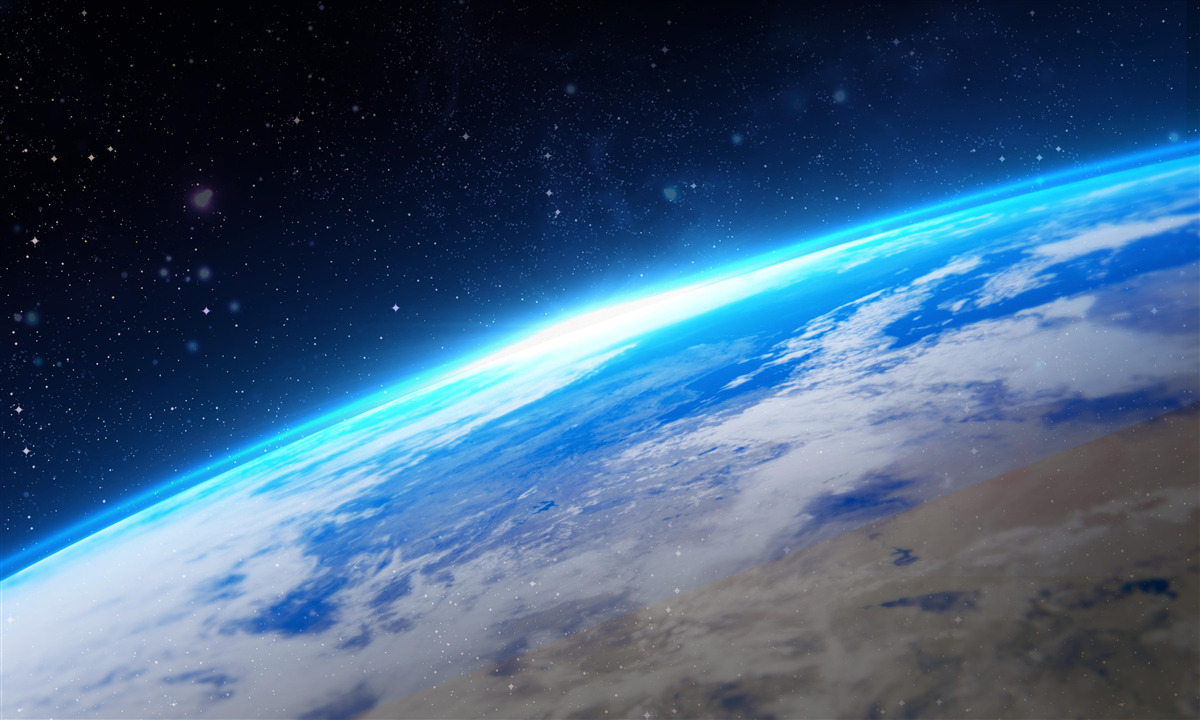 Papier peint la surface de la terre vue de l'espace