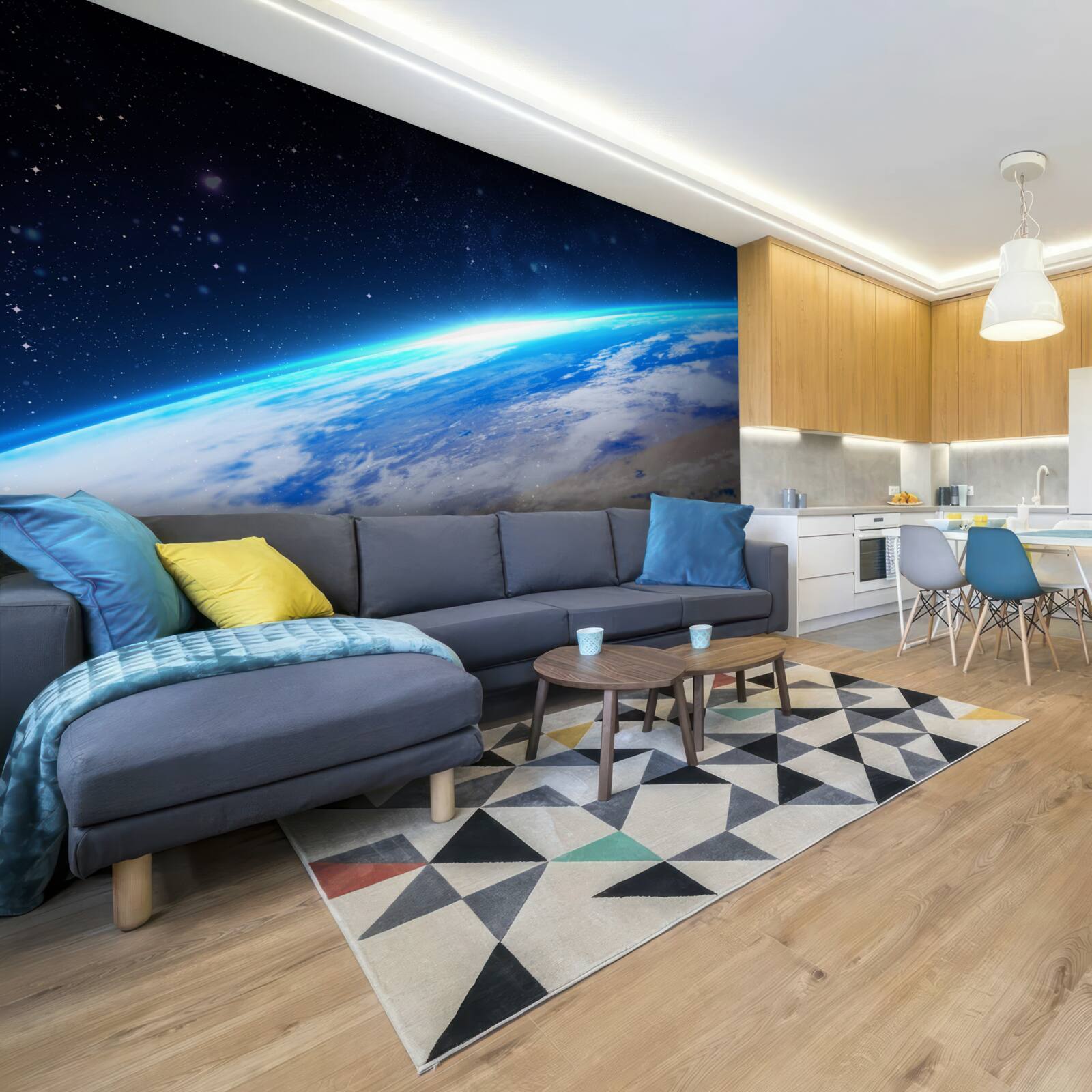 Papier peint la surface de la terre vue de l'espace