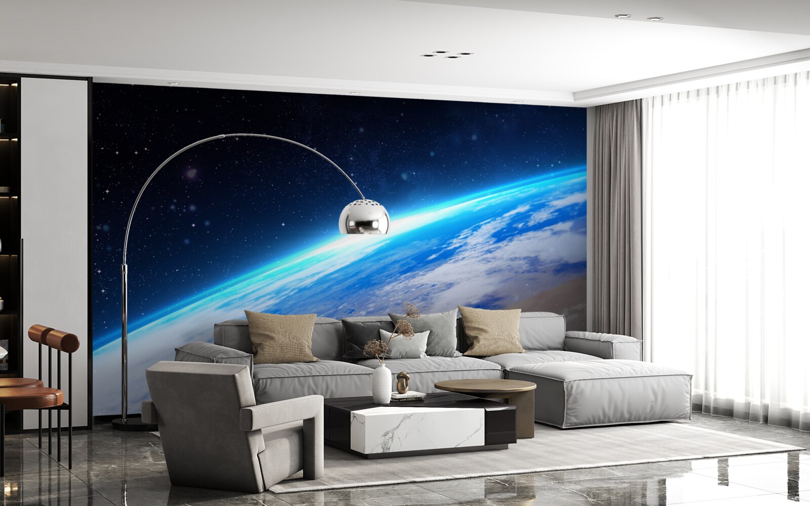 Papier peint la surface de la terre vue de l'espace