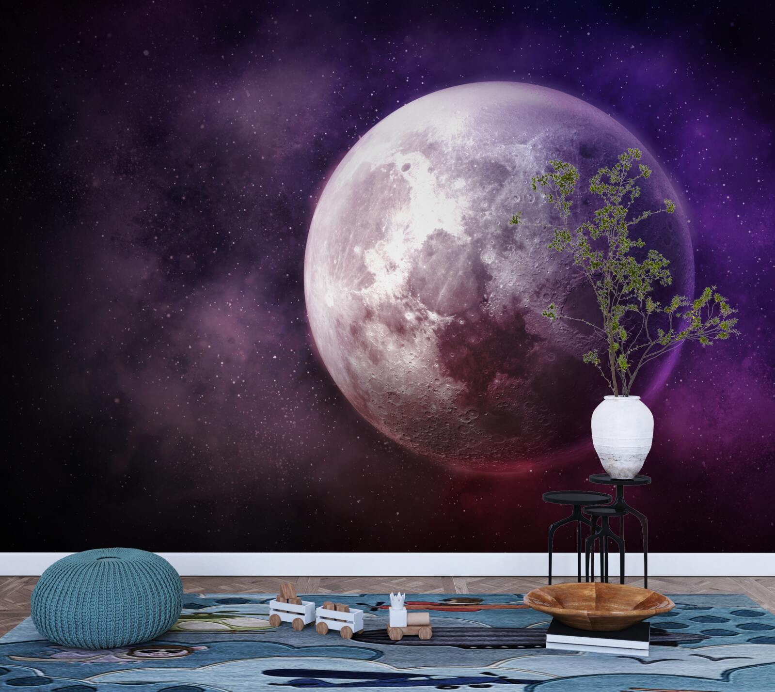 Papier peint nuances violettes de la lune