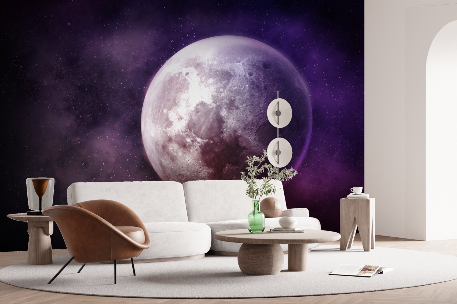 Papier peint nuances violettes de la lune