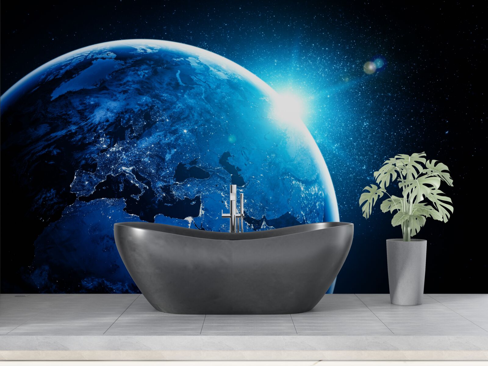 Papier peint une aube froide a enveloppé la terre