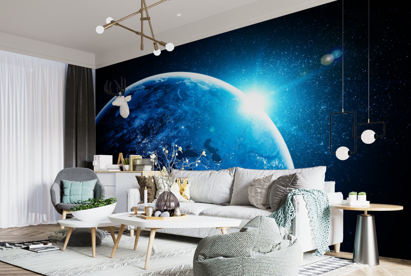 Papier peint une aube froide a enveloppé la terre