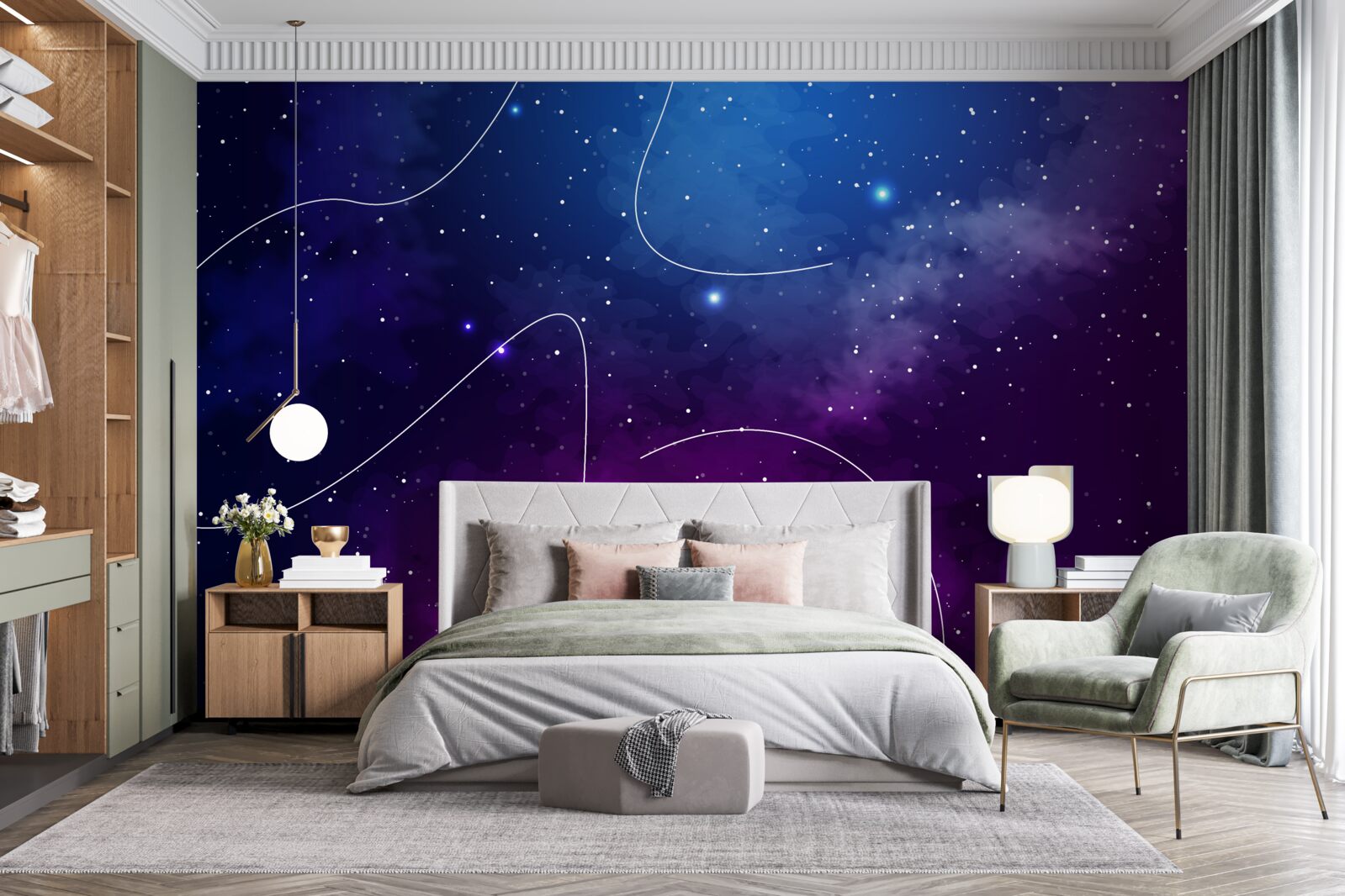 Papier peint nuit plongée dans l'obscurité cosmique