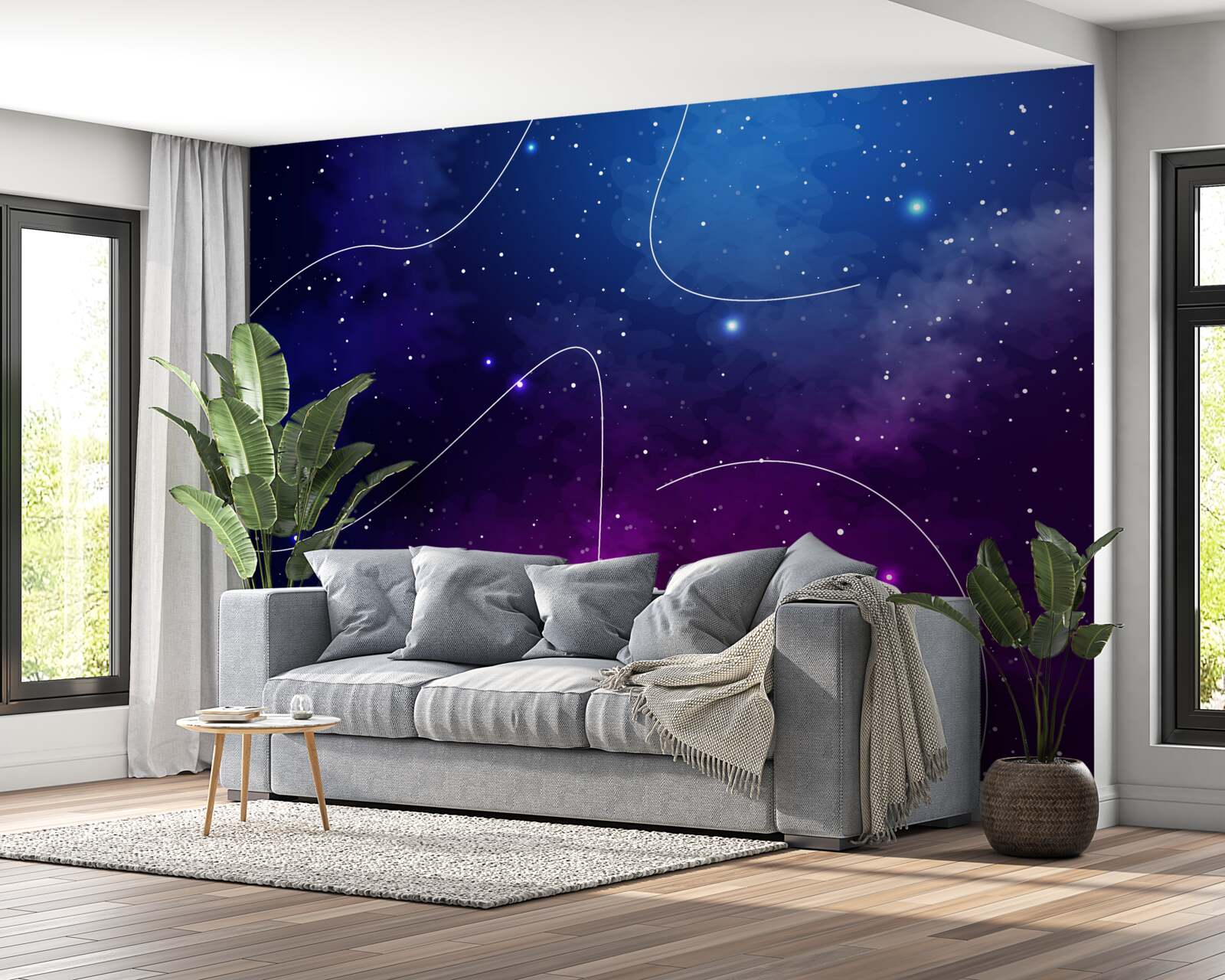 Papier peint nuit plongée dans l'obscurité cosmique