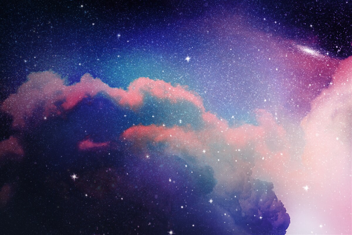 Papier peint étoiles et jets de poussières stellaires