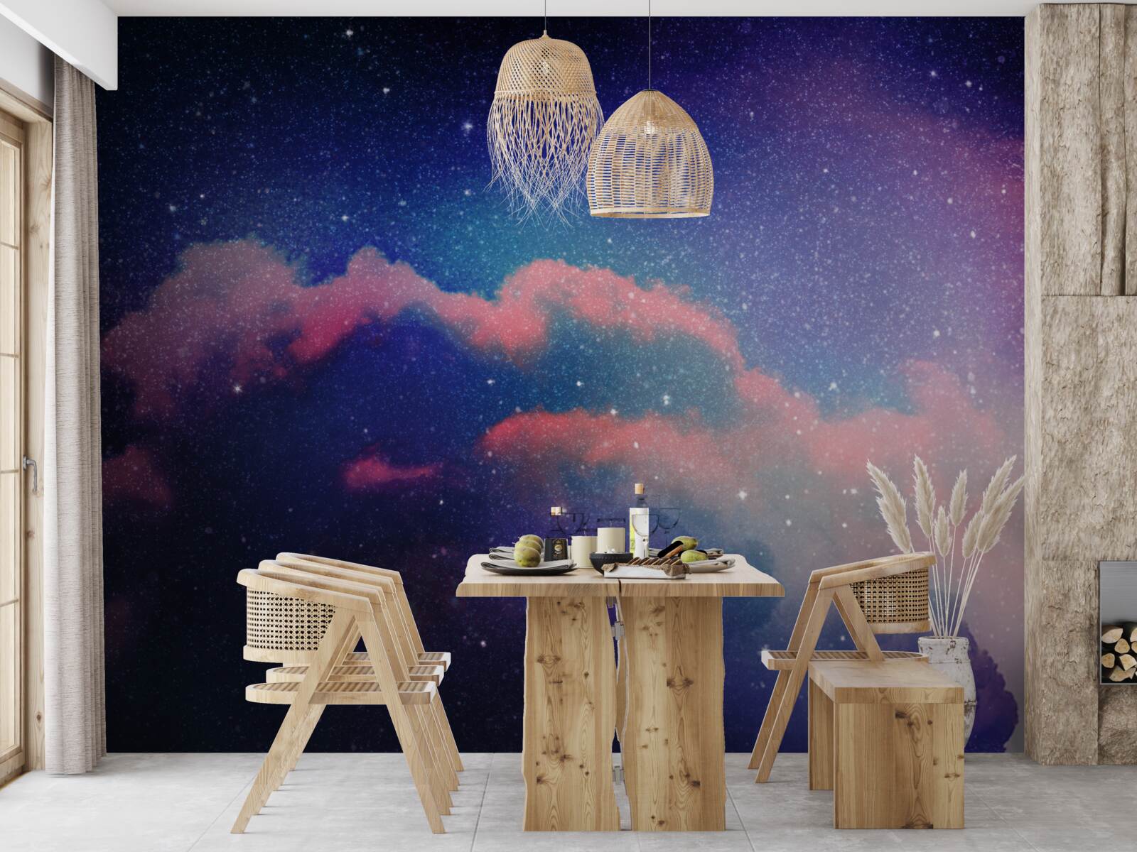 Papier peint étoiles et jets de poussières stellaires