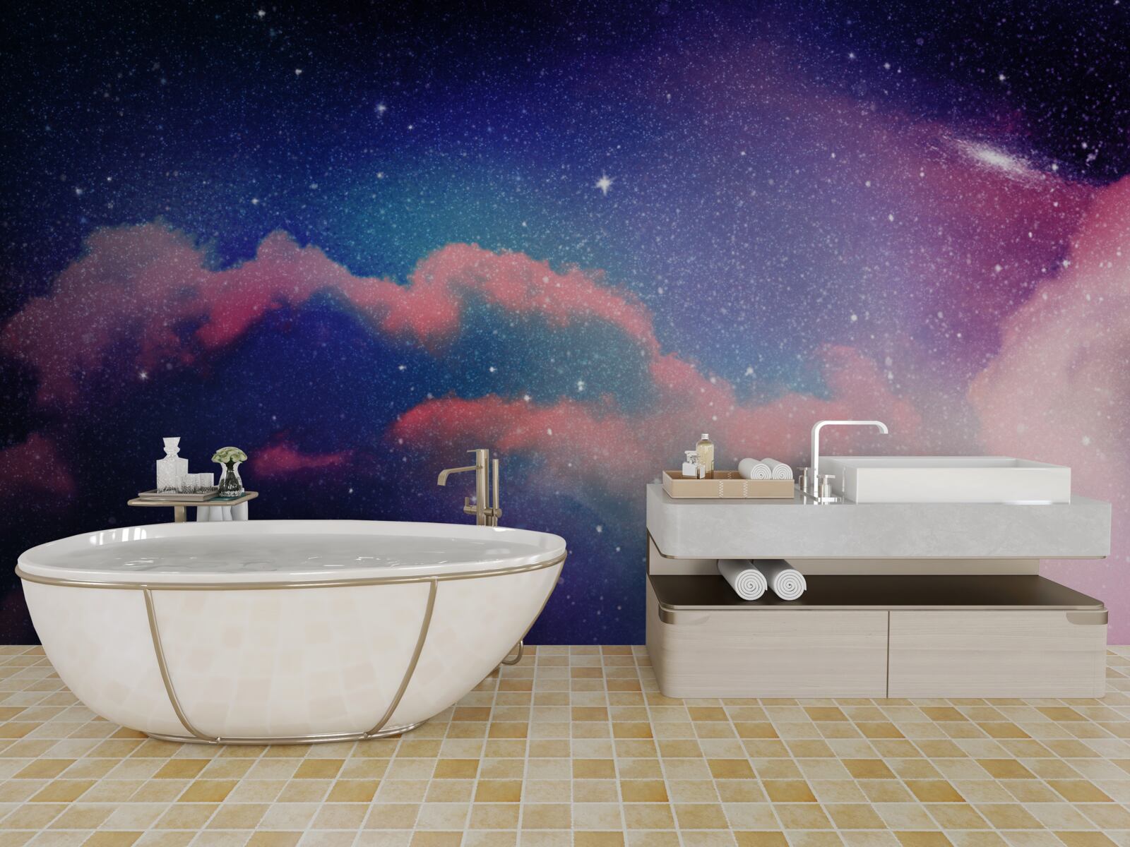 Papier peint étoiles et jets de poussières stellaires