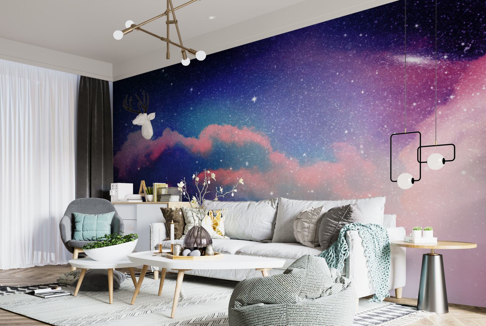 Papier peint étoiles et jets de poussières stellaires