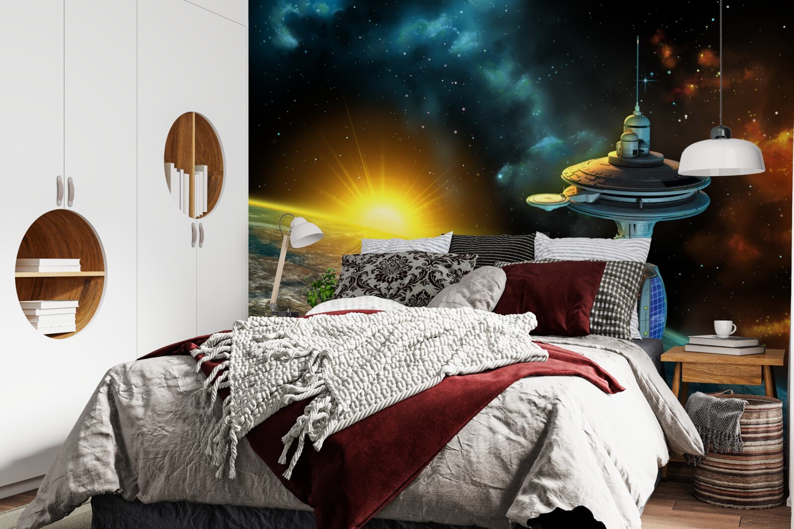 Papier peint station spatiale en orbite