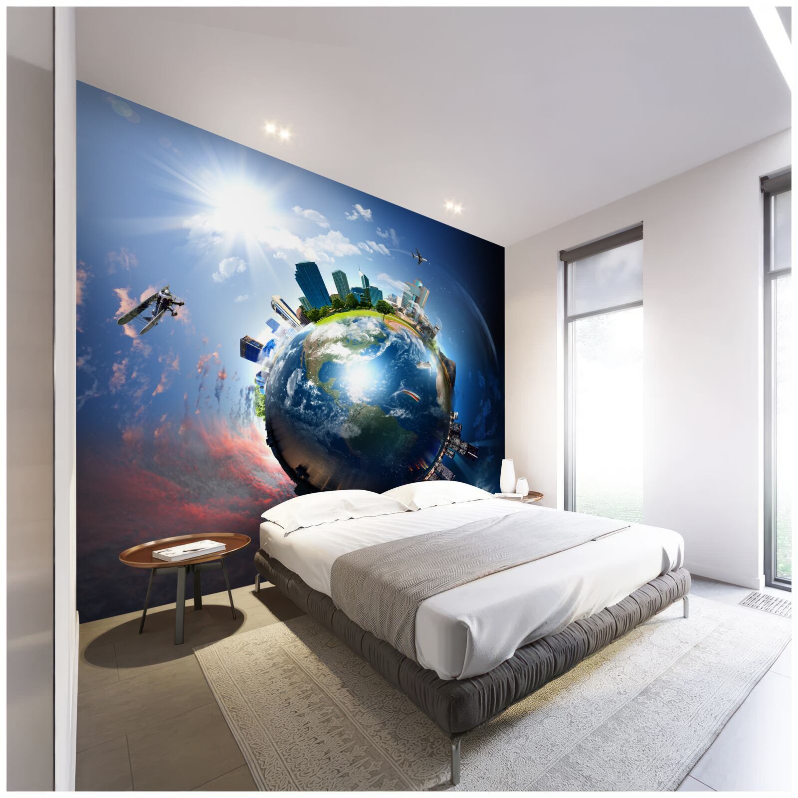 Papier peint globe terrestre modernisé