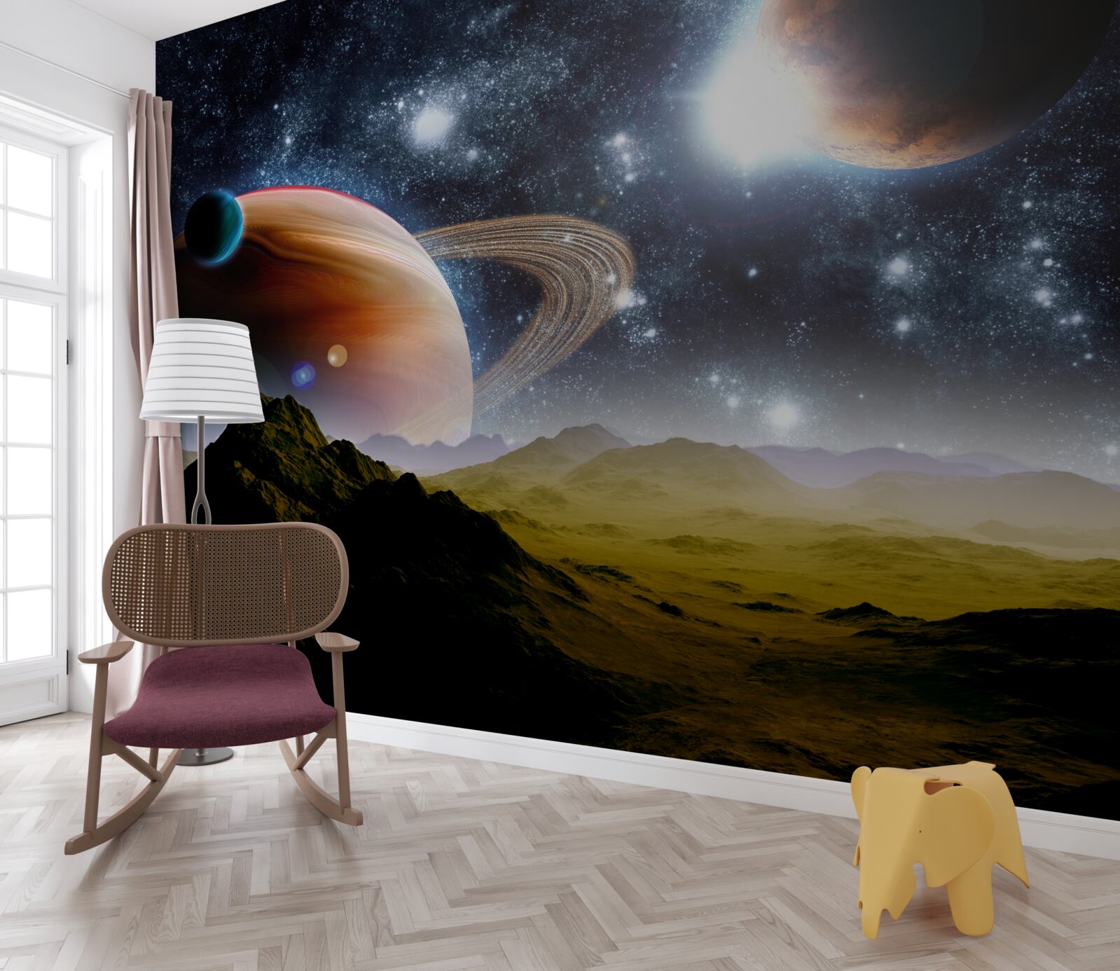 Papier peint espace planètes