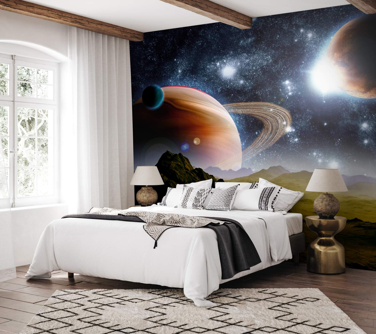 Papier peint espace planètes