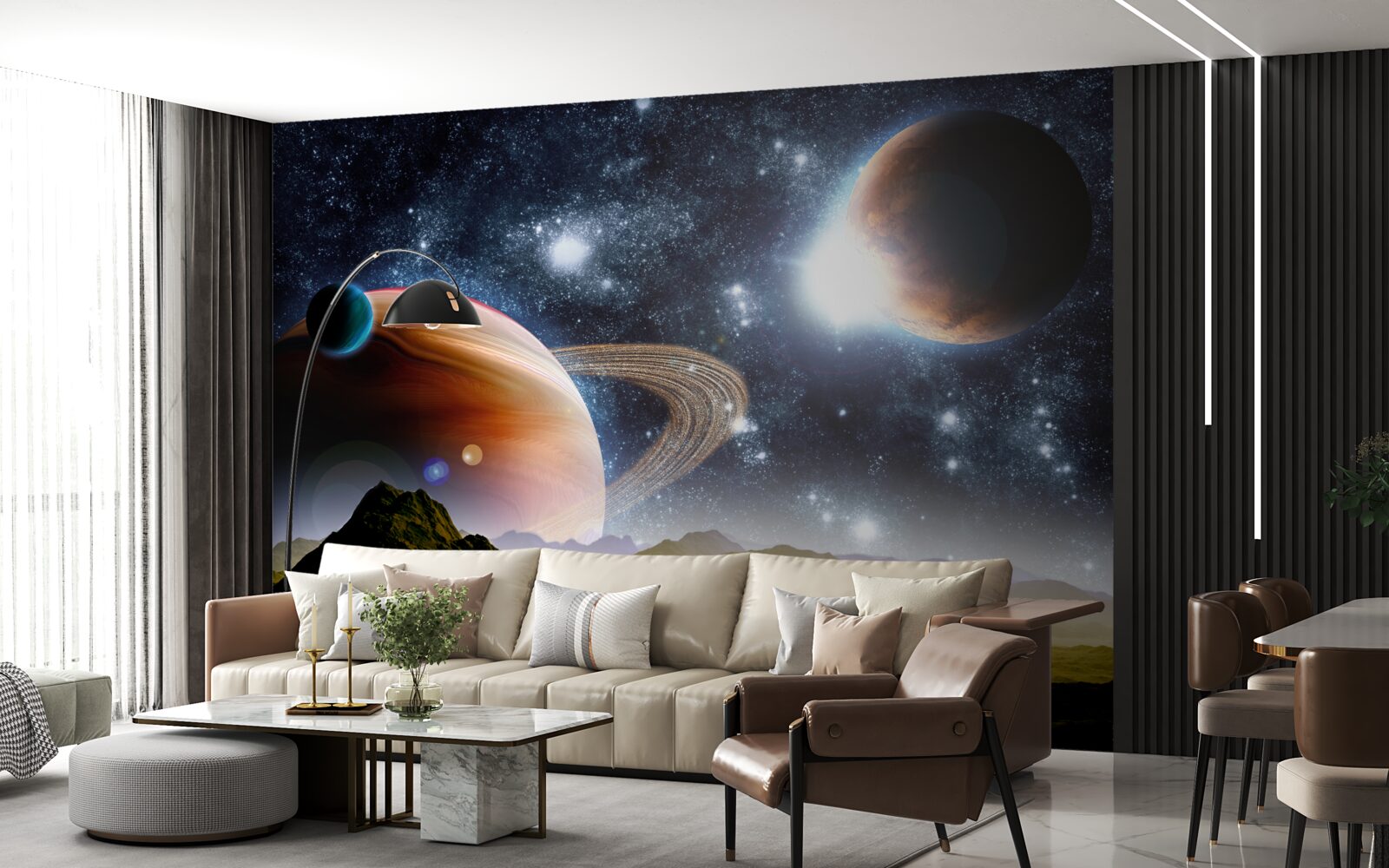 Papier peint espace planètes