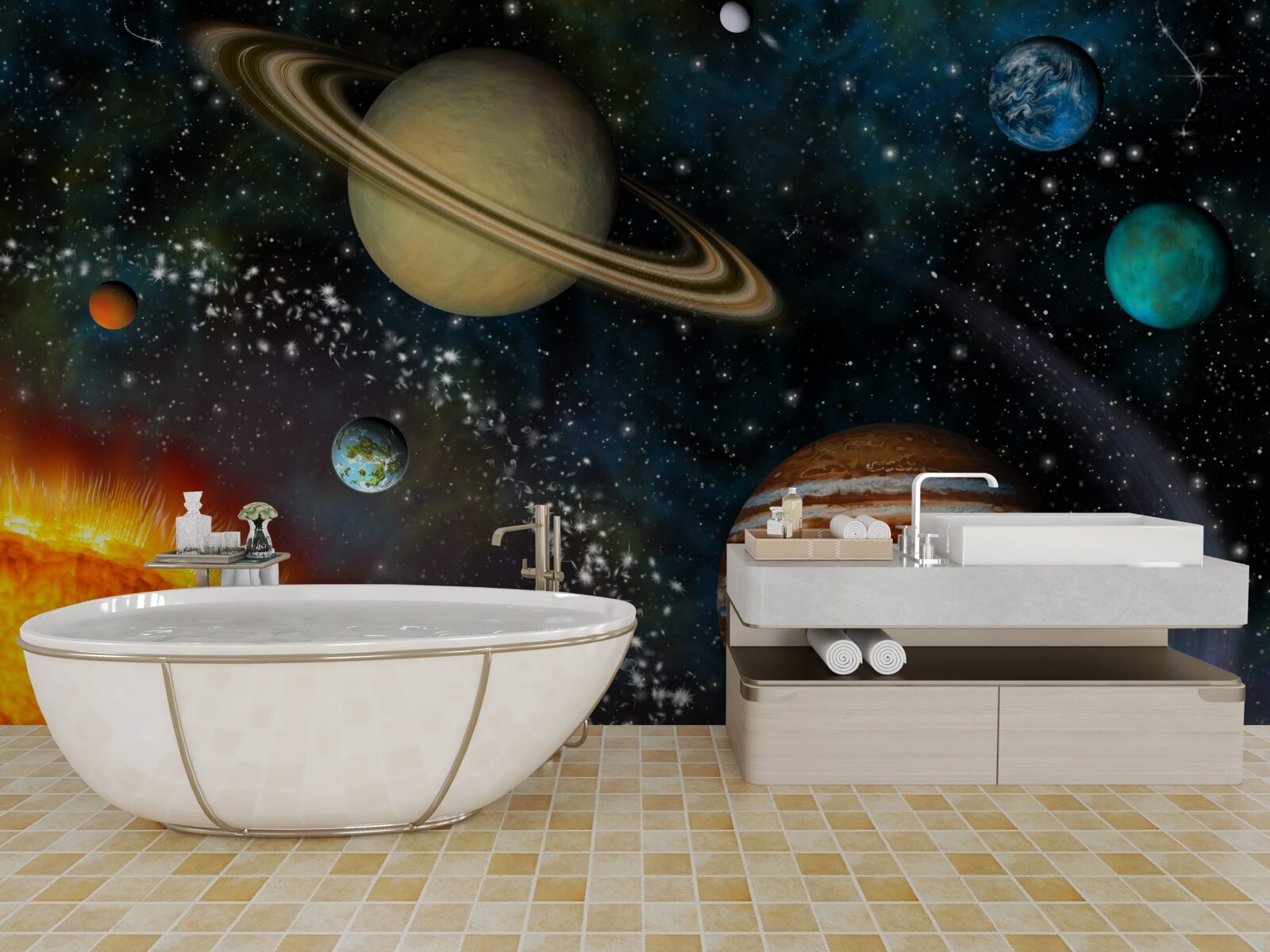 Papier peint le cortège exclusif des planètes