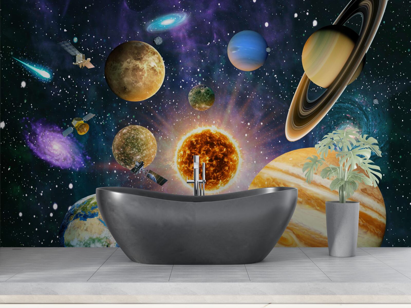 Papier peint les formes et les nuances des planètes sont diverses