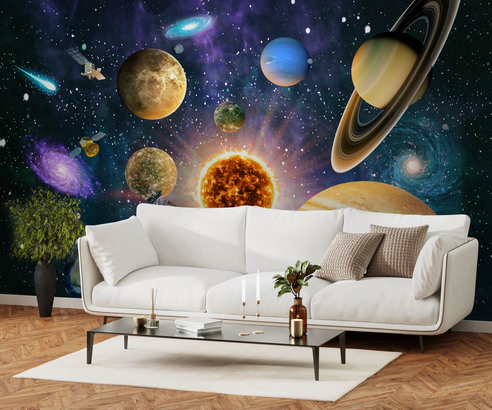 Papier peint les formes et les nuances des planètes sont diverses