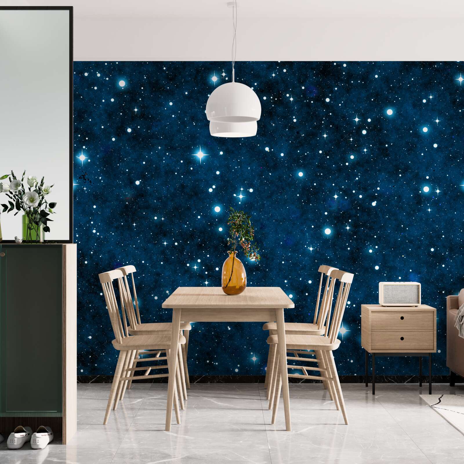 Papier peint les étoiles dans le ciel, grandes et petites