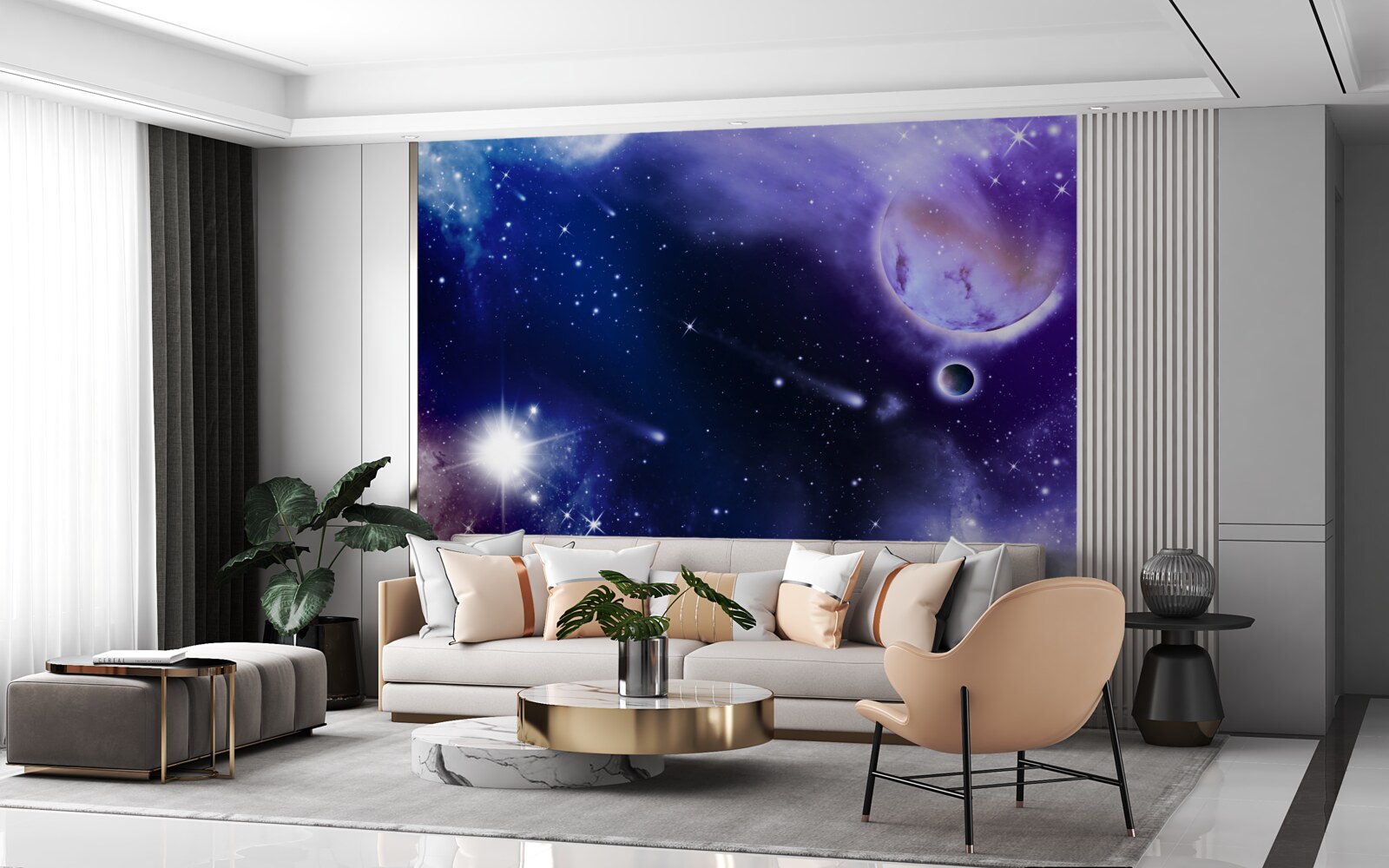 Papier peint espace étoilé