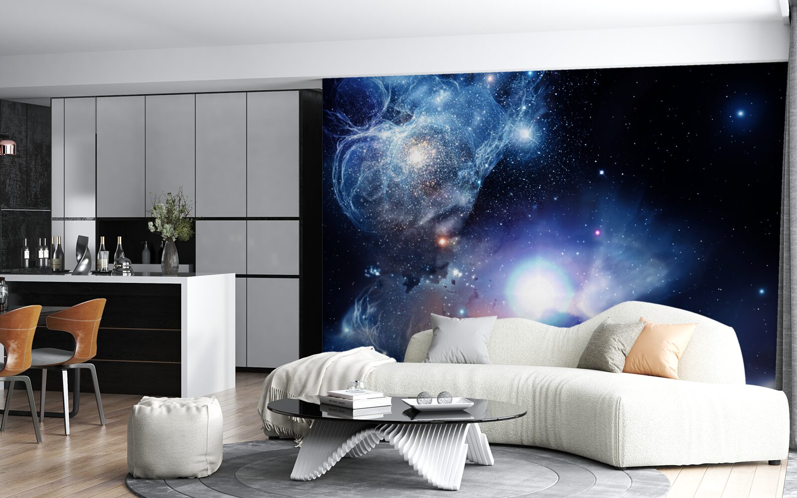 Papier peint espace céleste lumineux et envoûtant